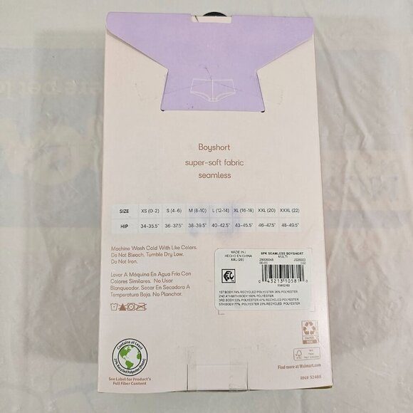 Joyspun Women’s Seamless 6-Pack Multi-Color Boyshorts Panties – Size 2XL(20) - Picture 8 of 9